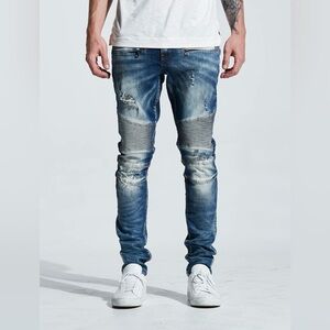 Embellish Men's Lance Biker Distressed Faded denim Jean Size 30